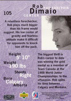 1995-96 Upper Deck Be a Player #105 Rob Dimaio Back