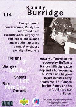 1995-96 Upper Deck Be a Player #114 Randy Burridge Back