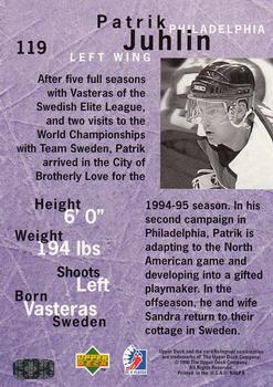1995-96 Upper Deck Be a Player #119 Patrik Juhlin Back