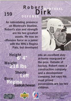 1995-96 Upper Deck Be a Player #159 Robert Dirk Back