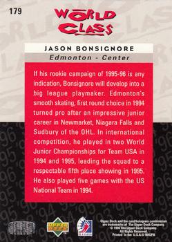 1995-96 Upper Deck Be a Player #179 Jason Bonsignore Back