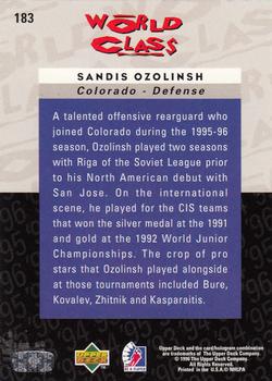 1995-96 Upper Deck Be a Player #183 Sandis Ozolinsh Back