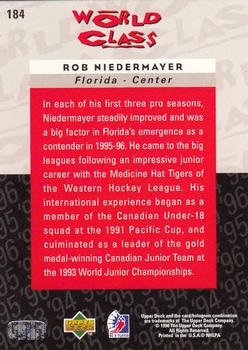 1995-96 Upper Deck Be a Player #184 Rob Niedermayer Back