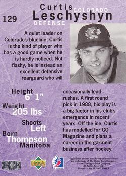 1995-96 Upper Deck Be a Player #129 Curtis Leschyshyn Back