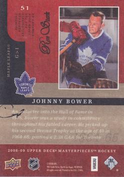 2008-09 Upper Deck Masterpieces - Brown #51 Johnny Bower Back