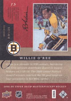 2008-09 Upper Deck Masterpieces - Brown #73 Willie O'Ree Back