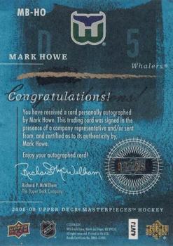 2008-09 Upper Deck Masterpieces - Brushstrokes Blue #MB-HO Mark Howe  Back