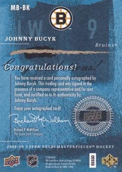 2008-09 Upper Deck Masterpieces - Brushstrokes Brown #MB-BK Johnny Bucyk  Back