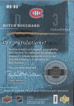 2008-09 Upper Deck Masterpieces - Brushstrokes Brown #MB-BU Butch Bouchard  Back