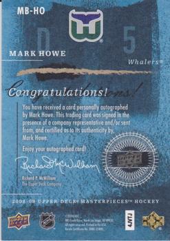 2008-09 Upper Deck Masterpieces - Brushstrokes Brown #MB-HO Mark Howe  Back