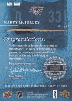 2008-09 Upper Deck Masterpieces - Brushstrokes Brown #MB-MM Marty McSorley  Back