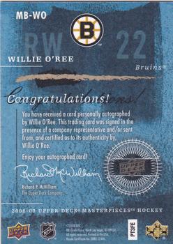 2008-09 Upper Deck Masterpieces - Brushstrokes Brown #MB-WO Willie O'Ree  Back