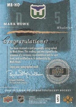2008-09 Upper Deck Masterpieces - Brushstrokes Green #MB-HO Mark Howe  Back