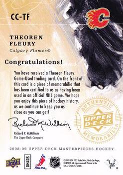 2008-09 Upper Deck Masterpieces - Canvas Clippings Brown #CC-TF Theoren Fleury Back