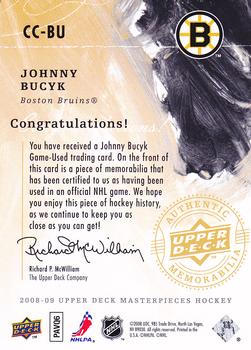 2008-09 Upper Deck Masterpieces - Canvas Clippings Brown #CC-BU Johnny Bucyk  Back