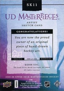 2008-09 Upper Deck Masterpieces - Sketches #SK11 Gordie Howe Back