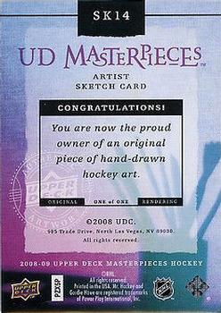 2008-09 Upper Deck Masterpieces - Sketches #SK14 Gordie Howe Back