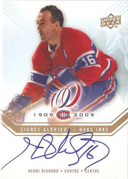 2008-09 Upper Deck Montreal Canadiens Centennial - Habs INKS #HABS-HR Henri Richard  Front