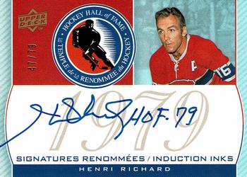 2008-09 Upper Deck Montreal Canadiens Centennial - HOF Induction INKS #HOF-HR Henri Richard Front