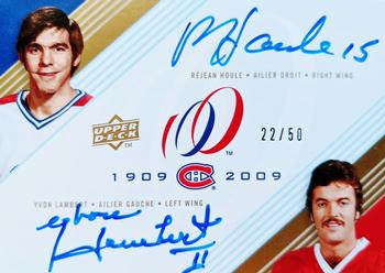 2008-09 Upper Deck Montreal Canadiens Centennial - Signatures Dual #DUAL-HL Rejean Houle / Yvon Lambert  Front