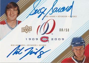 2008-09 Upper Deck Montreal Canadiens Centennial - Signatures Dual #DUAL-KS Serge Savard / Mike Komisarek  Front