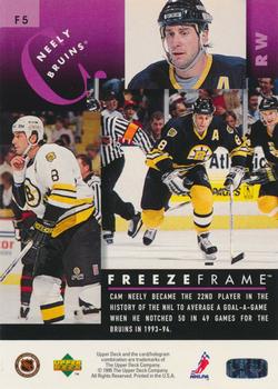 1995-96 Upper Deck - Freeze Frame #F5 Cam Neely Back