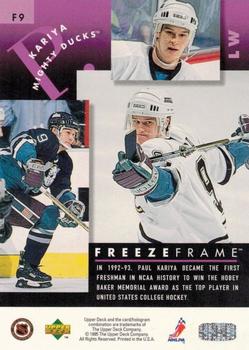 1995-96 Upper Deck - Freeze Frame #F9 Paul Kariya Back