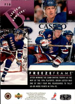 1995-96 Upper Deck - Freeze Frame #F18 Brian Leetch Back