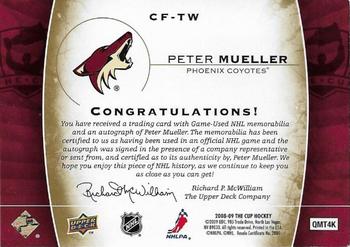 2008-09 Upper Deck The Cup - Foundations Patches Autographs #CF-TW Peter Mueller  Back
