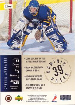 1995-96 Upper Deck - Special Edition #SE98 Dominik Hasek Back