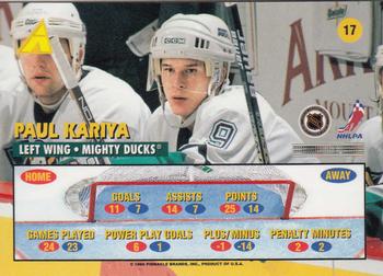 1995-96 Zenith #17 Paul Kariya Back