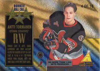 1995-96 Zenith - Rookie Roll Call #4 Antti Tormanen Back
