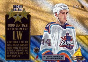 1995-96 Zenith - Rookie Roll Call #9 Todd Bertuzzi Back