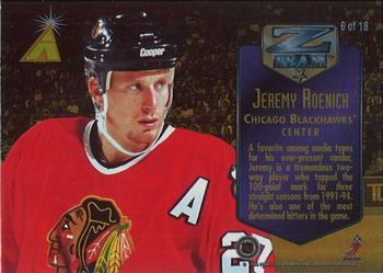 1995-96 Zenith - Z-Team #6 Jeremy Roenick Back