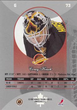 1996-97 Donruss Canadian Ice #73 Corey Hirsch Back