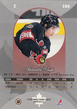 1996-97 Donruss Canadian Ice #104 Alexandre Daigle Back