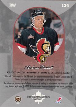 1996-97 Donruss Canadian Ice #134 Andreas Dackell Back