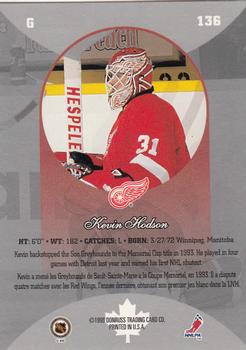 1996-97 Donruss Canadian Ice #136 Kevin Hodson Back
