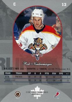1996-97 Donruss Canadian Ice #13 Rob Niedermayer Back