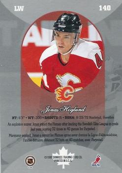 1996-97 Donruss Canadian Ice #140 Jonas Hoglund Back