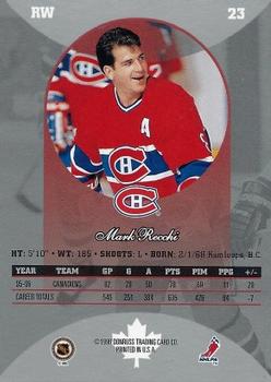 1996-97 Donruss Canadian Ice #23 Mark Recchi Back