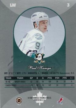 1996-97 Donruss Canadian Ice #3 Paul Kariya Back