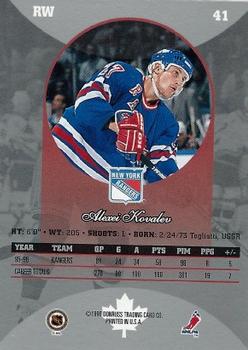 1996-97 Donruss Canadian Ice #41 Alexei Kovalev Back