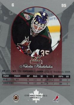 1996-97 Donruss Canadian Ice #95 Nikolai Khabibulin Back