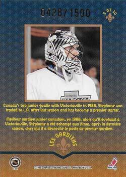 1996-97 Donruss Canadian Ice - Les Gardiens #5 Stephane Fiset Back
