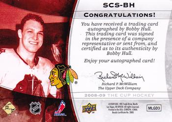2008-09 Upper Deck The Cup - Stanley Cup Signatures #SCS-BH Bobby Hull  Back