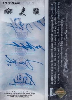 2008-09 Upper Deck Trilogy - Quad Clearcut Autographs #T4-FKGM Wayne Gretzky / Mark Messier / Jari Kurri / Grant Fuhr  Back