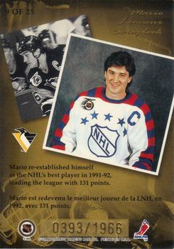 1996-97 Donruss Canadian Ice - Mario Lemieux Scrapbook #9 Mario Lemieux Back