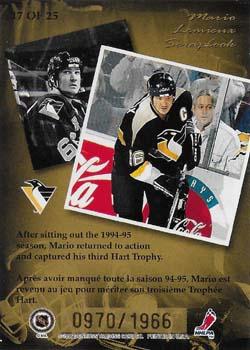 1996-97 Donruss Canadian Ice - Mario Lemieux Scrapbook #17 Mario Lemieux Back