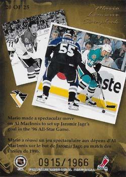 1996-97 Donruss Canadian Ice - Mario Lemieux Scrapbook #20 Mario Lemieux Back